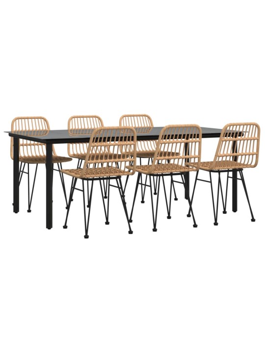 7dílný zahradní jídelní set polyratan