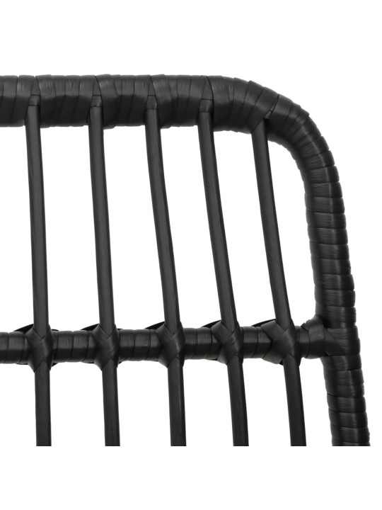 7dílný zahradní jídelní set černý polyratan