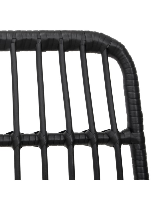 7dílný zahradní jídelní set černý polyratan