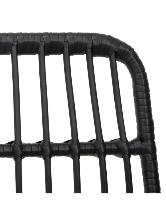 9dílný zahradní jídelní set černý polyratan
