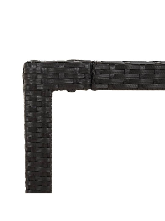 9dílný zahradní jídelní set s poduškami černý polyratan