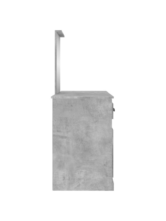 Toaletní stolek se zrcadlem betonově šedý 130 x 50 x 132,5 cm