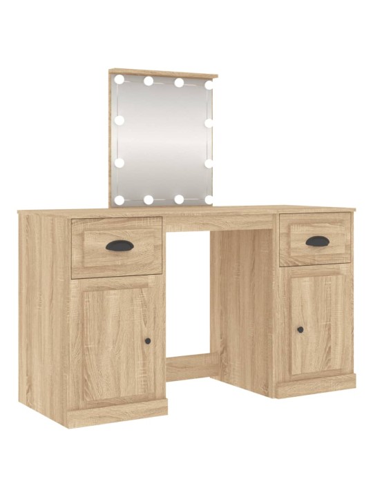 Toaletní stolek s LED dub sonoma 130 x 50 x 132,5 cm