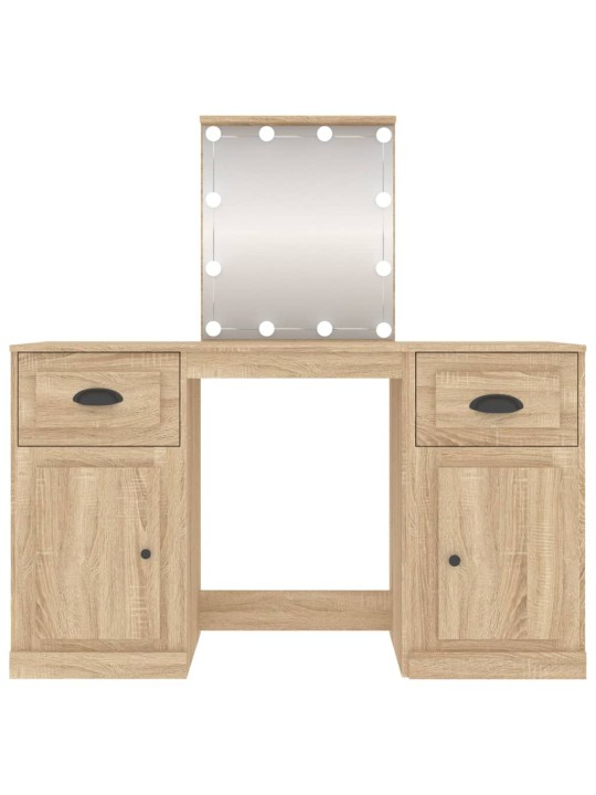 Toaletní stolek s LED dub sonoma 130 x 50 x 132,5 cm