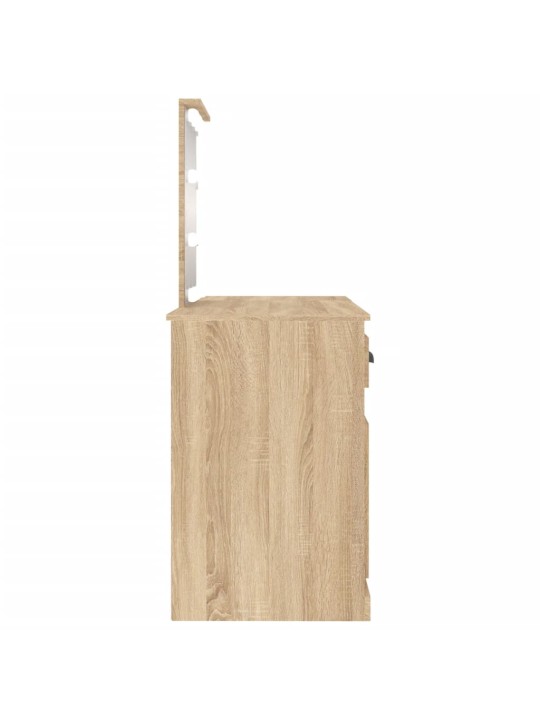 Toaletní stolek s LED dub sonoma 130 x 50 x 132,5 cm