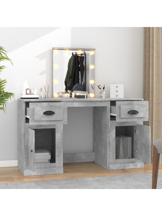 Toaletní stolek s LED betonově šedý 130 x 50 x 132,5 cm