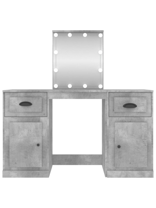 Toaletní stolek s LED betonově šedý 130 x 50 x 132,5 cm