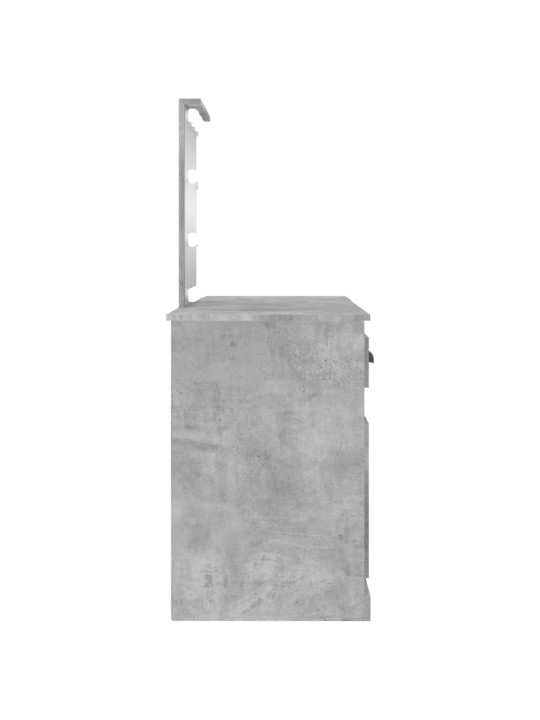 Toaletní stolek s LED betonově šedý 130 x 50 x 132,5 cm
