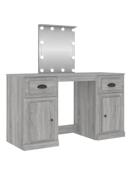 Toaletní stolek s LED šedý sonoma 130 x 50 x 132,5 cm