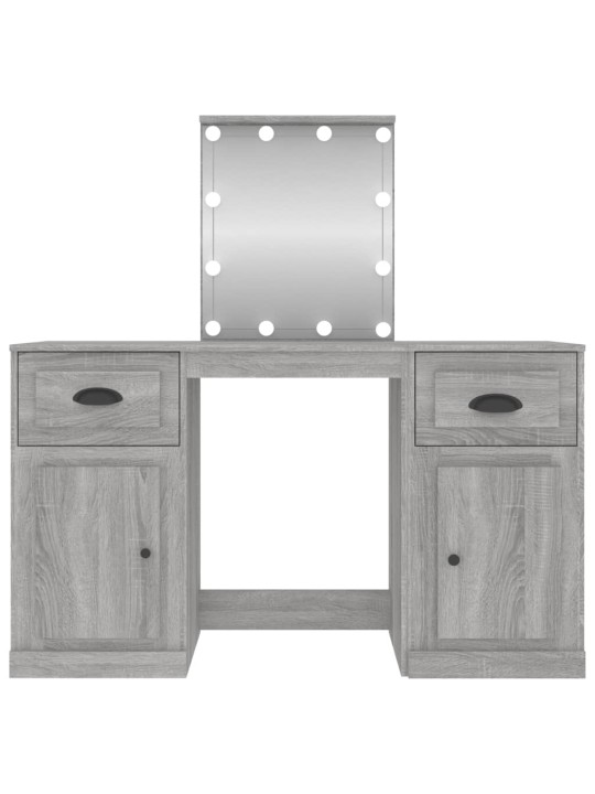 Toaletní stolek s LED šedý sonoma 130 x 50 x 132,5 cm