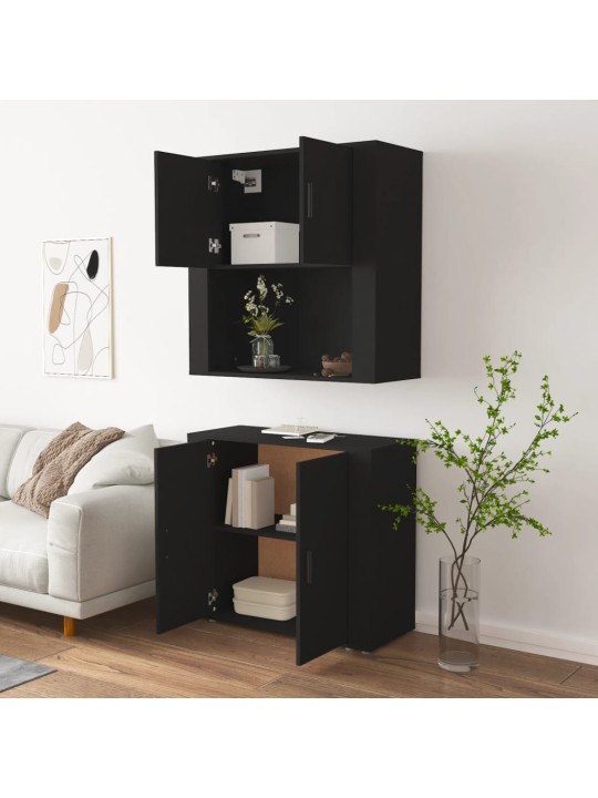 Skříň highboard černá kompozitní dřevo