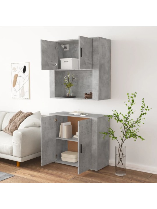 Skříň highboard betonově šedá kompozitní dřevo