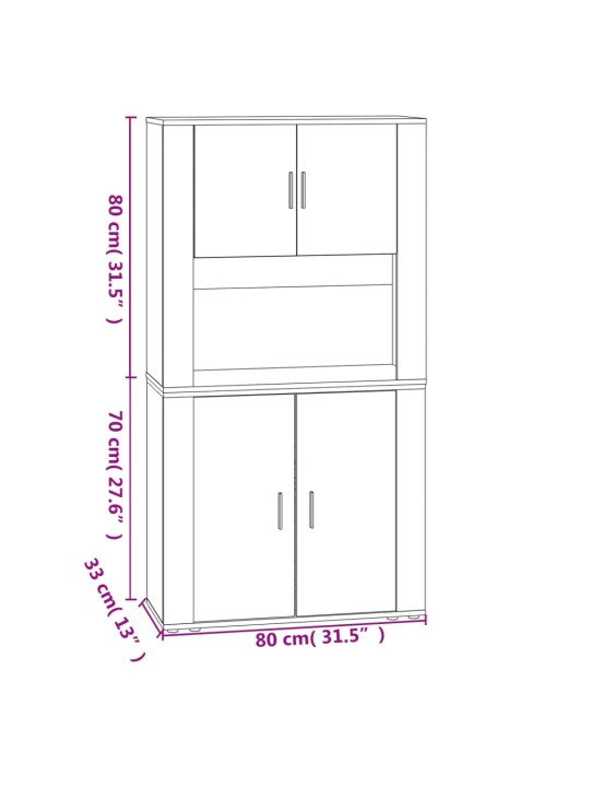 Skříň highboard kouřový dub kompozitní dřevo