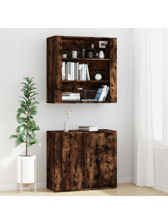 Skříň highboard kouřový dub kompozitní dřevo