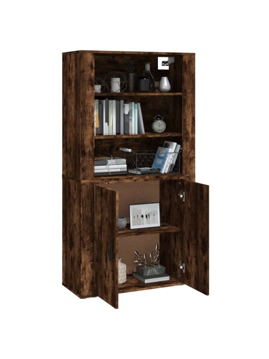 Skříň highboard kouřový dub kompozitní dřevo