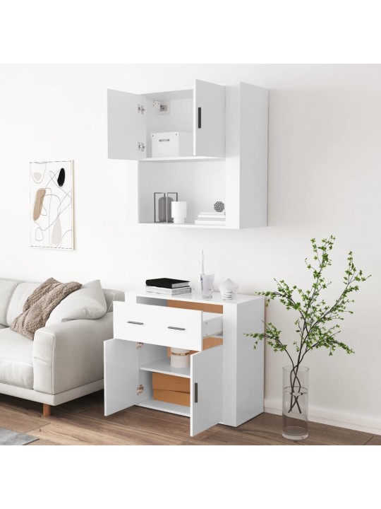 Skříň highboard bílá kompozitní dřevo
