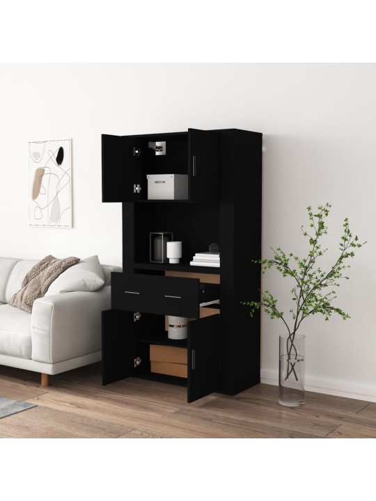 Skříň highboard černá kompozitní dřevo