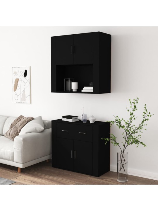 Skříň highboard černá kompozitní dřevo