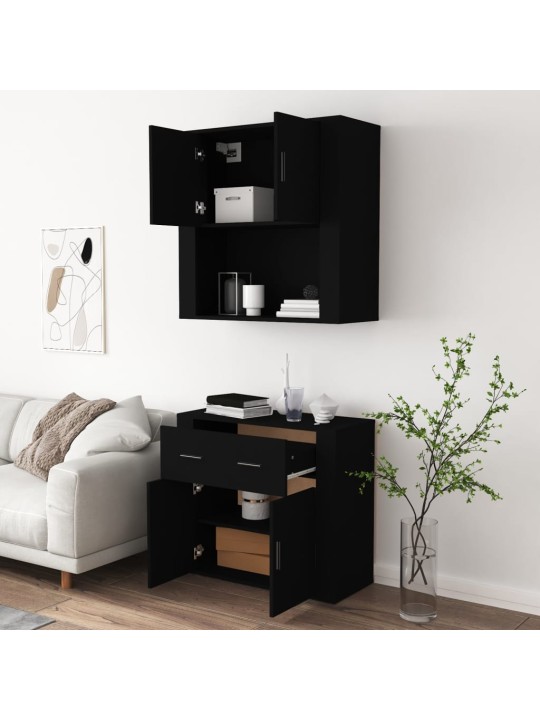 Skříň highboard černá kompozitní dřevo