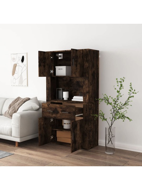 Skříň highboard kouřový dub kompozitní dřevo