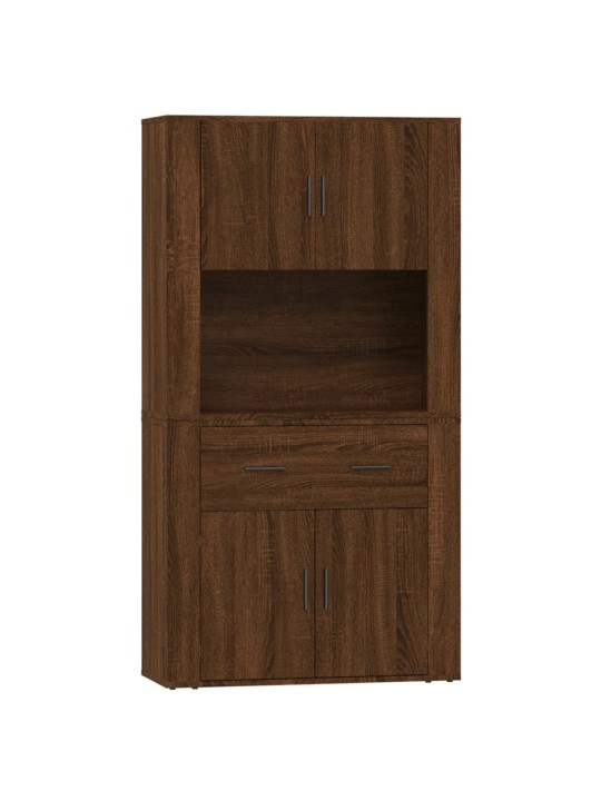 Skříň highboard hnědý dub kompozitní dřevo