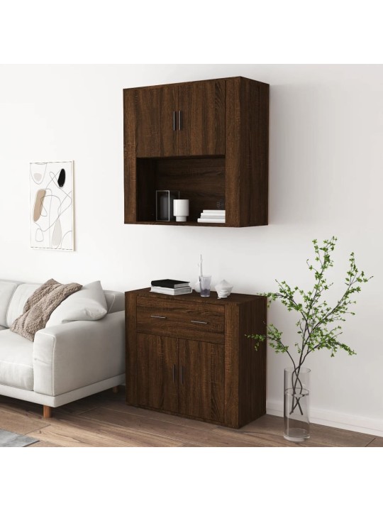 Skříň highboard hnědý dub kompozitní dřevo
