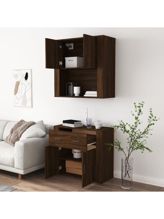 Skříň highboard hnědý dub kompozitní dřevo