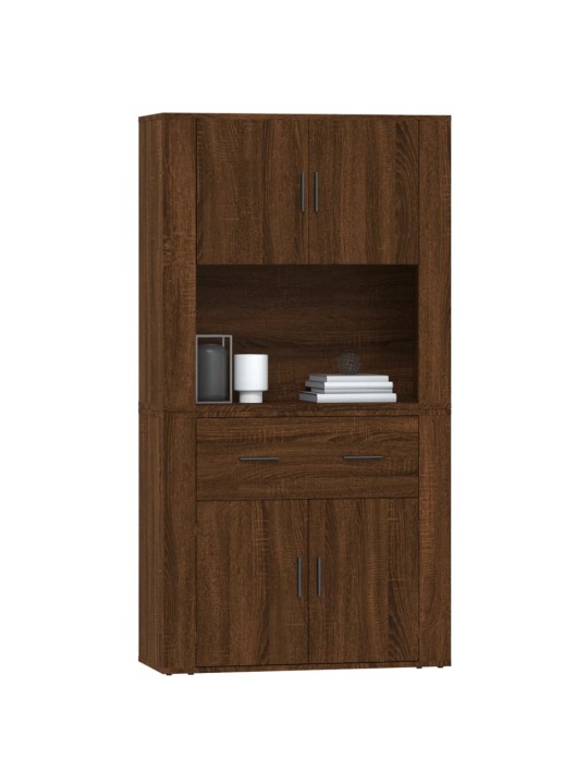 Skříň highboard hnědý dub kompozitní dřevo