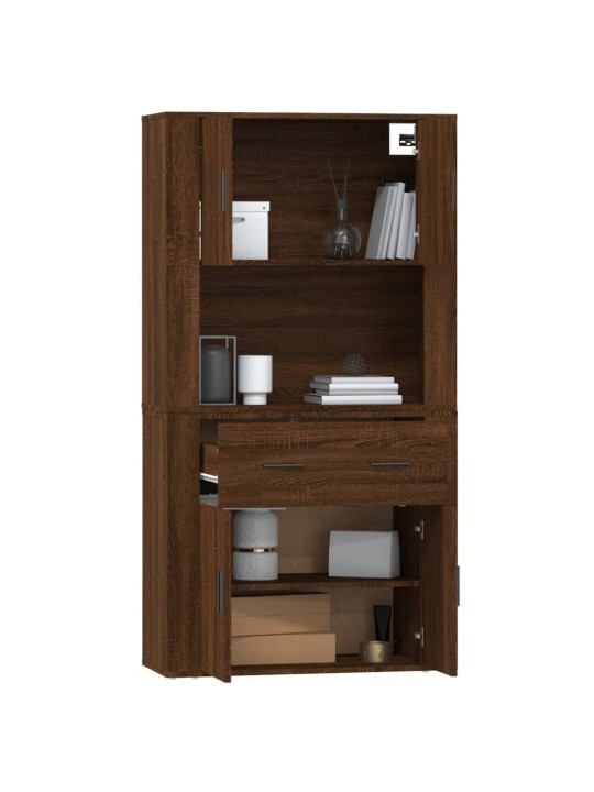 Skříň highboard hnědý dub kompozitní dřevo