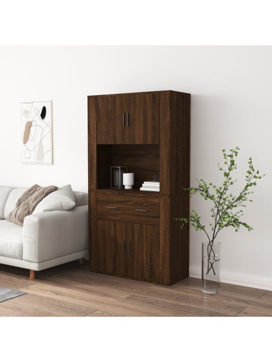 Skříň highboard hnědý dub kompozitní dřevo