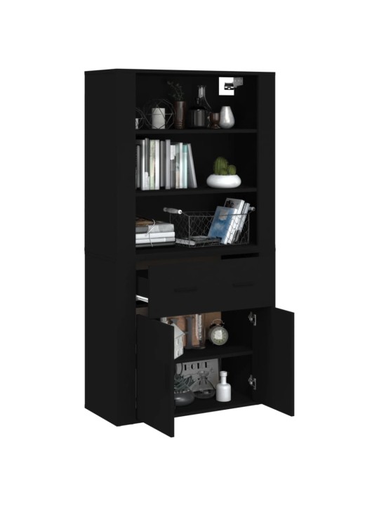 Skříň highboard černá kompozitní dřevo