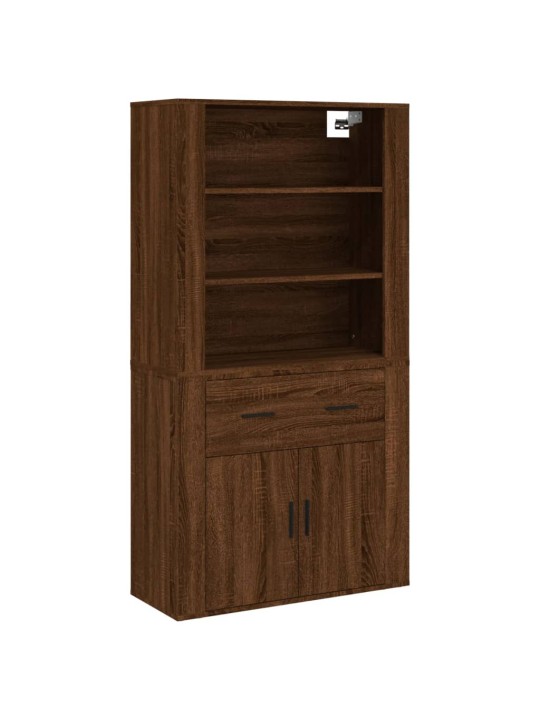 Skříň highboard hnědý dub kompozitní dřevo