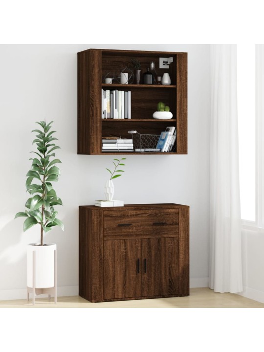 Skříň highboard hnědý dub kompozitní dřevo