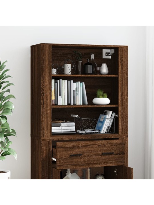 Skříň highboard hnědý dub kompozitní dřevo
