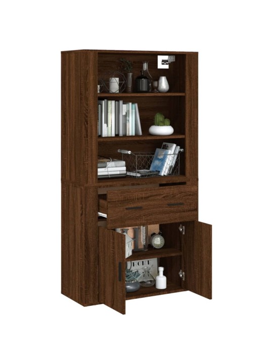 Skříň highboard hnědý dub kompozitní dřevo