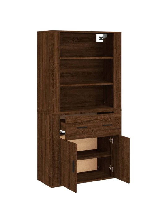 Skříň highboard hnědý dub kompozitní dřevo