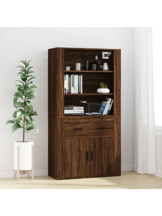 Skříň highboard hnědý dub kompozitní dřevo