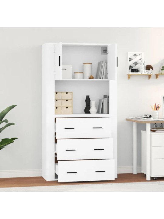 Skříň highboard bílá kompozitní dřevo