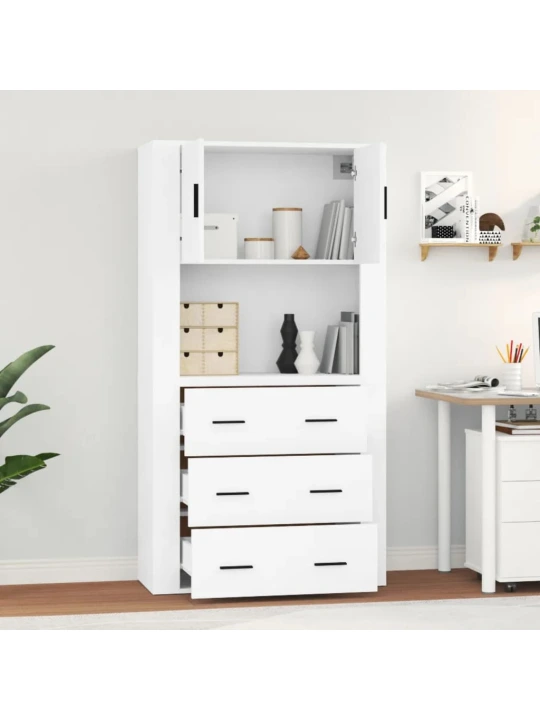 Skříň highboard bílá kompozitní dřevo
