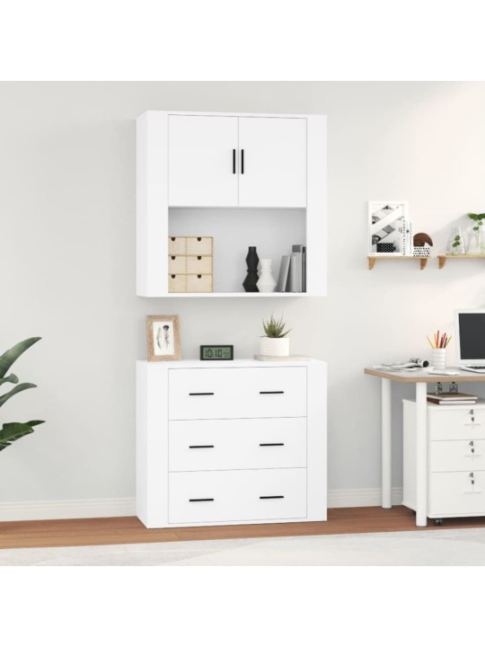 Skříň highboard bílá kompozitní dřevo