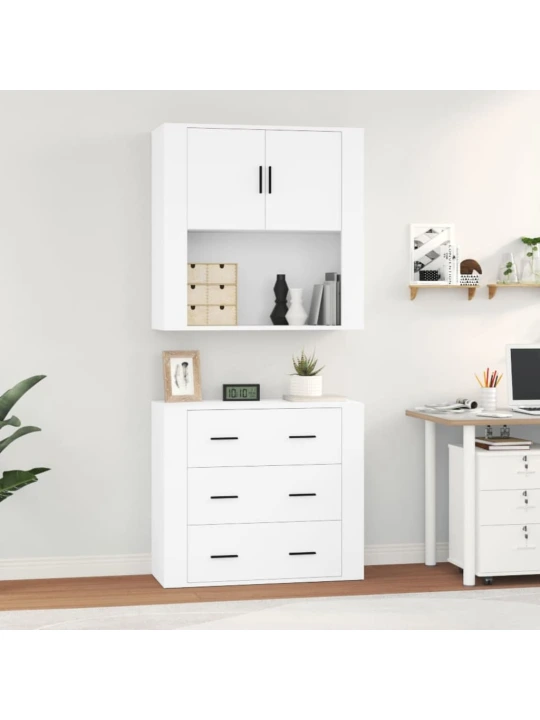 Skříň highboard bílá kompozitní dřevo