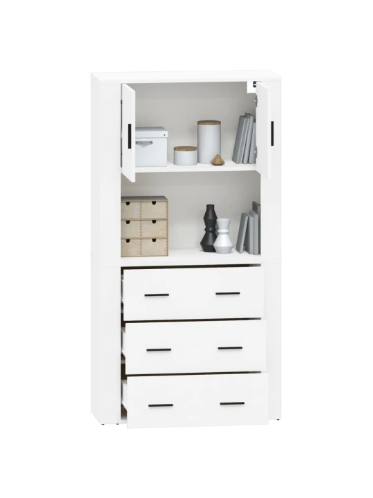 Skříň highboard bílá kompozitní dřevo
