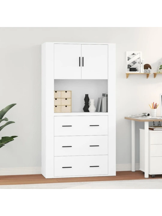 Skříň highboard bílá kompozitní dřevo