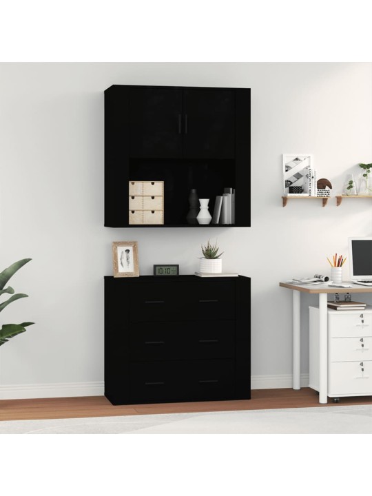 Skříň highboard černá kompozitní dřevo