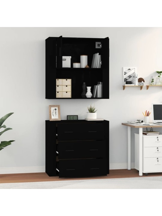 Skříň highboard černá kompozitní dřevo