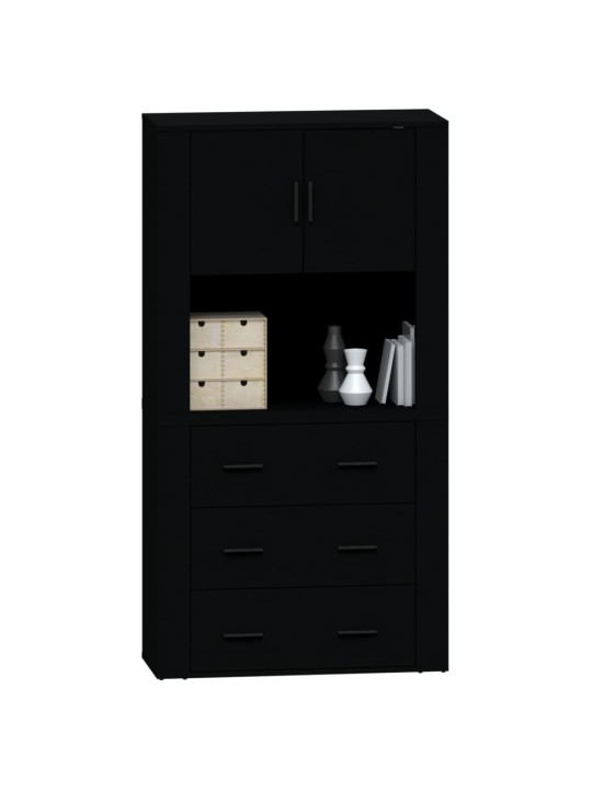 Skříň highboard černá kompozitní dřevo