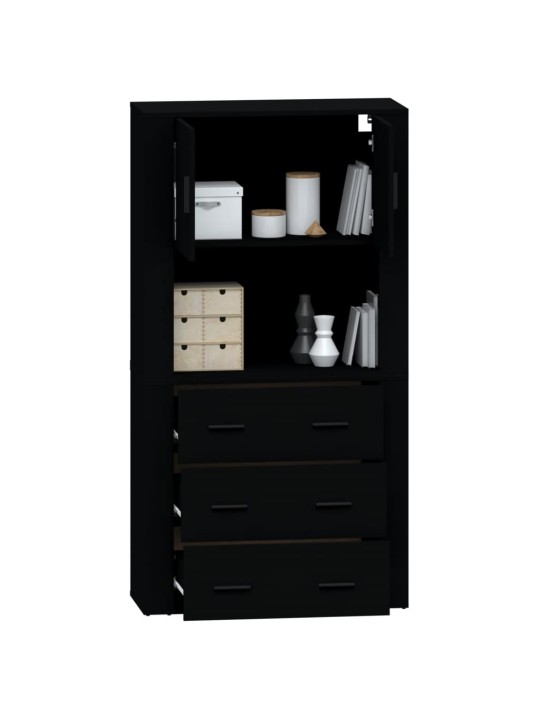 Skříň highboard černá kompozitní dřevo