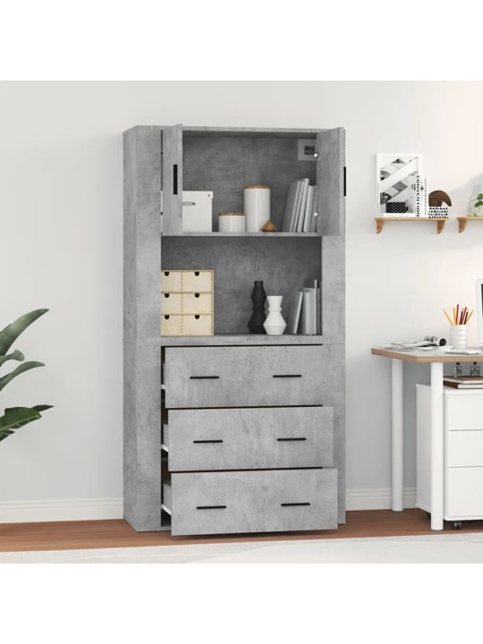 Skříň highboard betonově šedá kompozitní dřevo