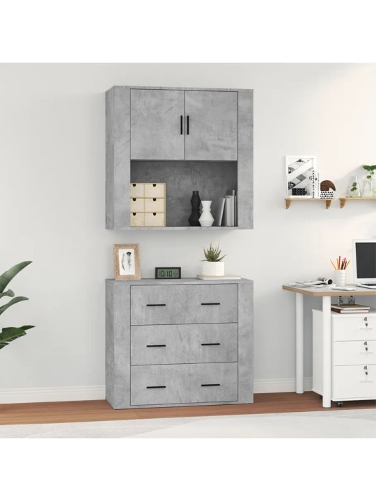 Skříň highboard betonově šedá kompozitní dřevo