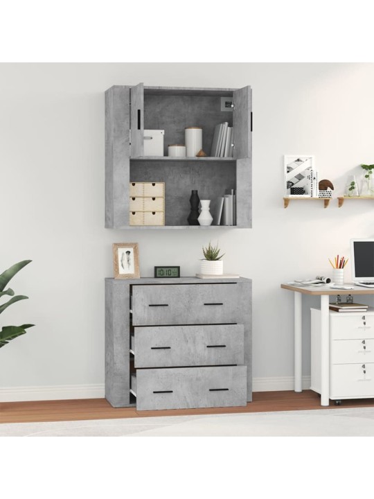 Skříň highboard betonově šedá kompozitní dřevo